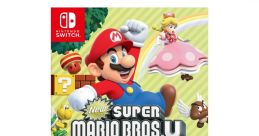 Cover art for New Super Mario Bros. U Deluxe featuring Mario, Luigi, and Princess Peach on Nintendo Switch.