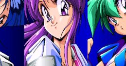 Vibrant character designs showcasing anime-style artwork from Effects - Cyberblock Metal Orange EX for Sharp X68000.