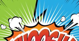 Vibrant comic-style graphic featuring the word "WHOOSH!" with colorful bursts and dynamic motion effects.