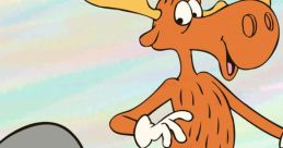 Rocky the flying squirrel and Bullwinkle the moose pose cheerfully, showcasing their classic animated friendship.