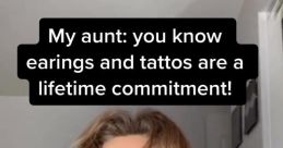 Boy contemplating his aunt's advice about piercings and tattoos as a lifelong commitment, embodying a relatable TikTok meme moment.