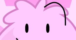 Smiling pink Puffball character surrounded by a vibrant pink background, inspired by BFDIA and IDFB art styles.