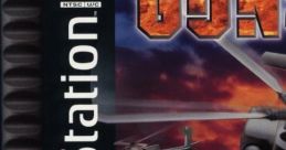 Cover art for Gunship on PlayStation, featuring helicopter graphics and dramatic sunset backdrop. Rated K-A for kids and adults.