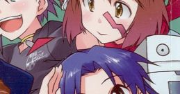 Cheerful characters from Famison 8BIT☆iDOLM@STER BEST ALBUM showcasing vibrant anime art and playful expressions.