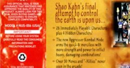 Mortal Kombat Trilogy - Video Game Video game from Mortal Kombat Trilogy for N64. Published by Williams (1997).