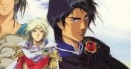 Cover art for The Heroic Legend of Arslān soundtrack featuring key characters and dramatic visuals from the video game.