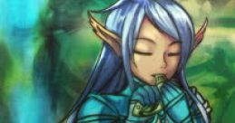 Fantasy elf character in blue attire, enjoying nature in RPG Maker Remastered OST art style. Ideal for gaming fans.
