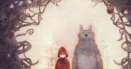 Artwork featuring a girl in a red cloak and a large wolf-like creature, inspired by "Gekkou no Carnevale" soundtrack.