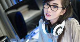 Gamer girl in casual attire, surrounded by gaming gear, showcasing passion for Xbox gaming and tech style.