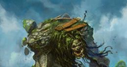 Massive Ghost Troll with mossy features stomps through a vibrant landscape, showcasing its menacing presence and strength.