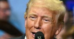 Donald Trump speaking passionately at a rally, emphasizing his ultra-supportive agenda and engaging with the audience.