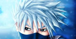 Kakashi Hatake in a striking pose, showcasing his iconic spiky hair and signature mask against a mystical backdrop.