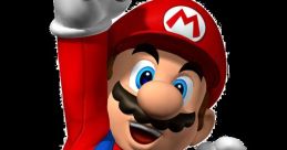 Cheerful Mario in iconic red and blue outfit, celebrating victory with a fist pump and bright smile, classic video game character.