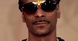 Snoop Dogg showcasing his unique style with gold chain and bee-shaped sunglasses, exuding iconic hip-hop flair.