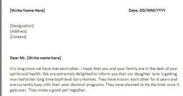 Announcement letter for a wedding, sharing news about the engagement and future ceremony in New York.