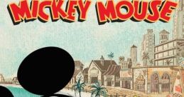 Mickey Mouse and friends at a seaside boardwalk, showcasing classic Disney charm and animation style.