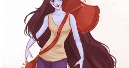 Marceline the Vampire Queen stands confidently, showcasing her signature style with long hair and a playful expression.