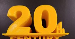 Customizable 20th Century Fox logo model, perfect for personalized decorations or collectibles. Bright yellow design.