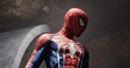 Spiderman stands confidently in a dynamic pose, showcasing his vibrant costume and heroic presence in a dark environment.