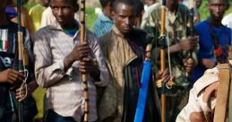 Young African rebels holding weapons in a rural setting, showcasing resilience and determination amidst conflict.