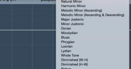 Chromatic scale options in Waves Library with various musical scales and modes for enhanced sound design.