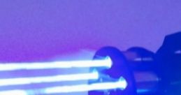 Blue laser beam emitting from a futuristic device, showcasing cutting-edge technology in the Laser Library.