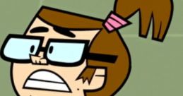 Beth from Total Drama looks concerned, sporting glasses and a playful outfit with buttons, reflecting her quirky personality.