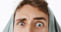Man showing fear with wide eyes and biting his nails, expressing anxiety or dread, perfect for discussions around Fear Library.