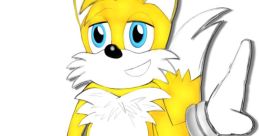 Animated character with yellow fur and blue eyes, holding a gun, inspired by Gun Tails from the Sonic universe.