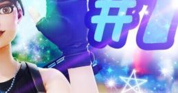 Stylish gaming character with raised hand, featuring "Dream" and "#1" in vibrant colors and sparkles, representing online fame.