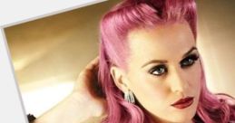 Stylish woman with vibrant pink hair and bold makeup, showcasing a retro glam look reminiscent of Gummibär's character.