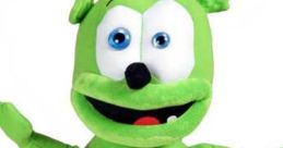 Gummibar New plush toy, bright green with big eyes and playful expression, perfect for kids and collectors alike.