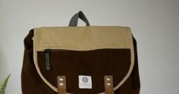 Stylish Liam backpack in brown and beige with leather straps, perfect for travel or casual outings. Iconic and functional design.