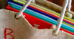Burlap bag Library