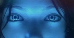 Blue holographic representation of Microsoft Cortana, voiced by Jen Taylor, showcasing her AI abilities and unique character design.