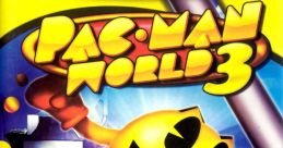 Colorful cover art of Pac-Man World 3 for GameCube, featuring Pac-Man surrounded by vibrant graphics and character elements.
