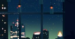 Night quiet cityscape Library