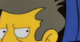 Seymour Skinner con una expresión seria, característico de su papel en Los Simpson, reflejando su personalidad autoritaria.