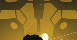 Silhouettes of mechs under a yellow sky, showcasing BATTLETECH's iconic mech-based warfare and futuristic setting.