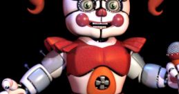 Circus Baby from Five Nights At Freddy's, featuring a colorful design with pigtails and a microphone, embodies playful menace.