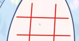 Cute animated character with a large forehead, blue eyes, and playful expression, featuring a grid pattern on her head.