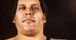 Andre the Giant poses confidently, showcasing his iconic physique and powerful presence in professional wrestling history.