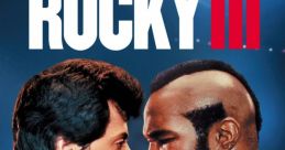 Rocky III poster featuring intense face-off between Rocky Balboa and Clubber Lang, highlighting their iconic rivalry.