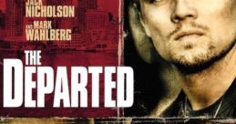 The Departed" film poster showcasing Leonardo DiCaprio, Matt Damon, Jack Nicholson, and Mark Wahlberg in a gripping crime drama.