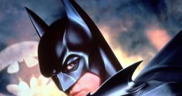 Batman in his iconic 1989 suit, showcasing a dramatic pose with the Bat-Signal in the background. Ultimate superhero imagery.