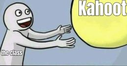 Humorous meme depicting a student excitedly engaging with Kahoot, highlighting classroom dynamics and fun learning.