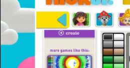 Nick Jr. Free Draw features colorful games like Spin Art Maker and Nick Jr. Coloring, encouraging creativity in kids.