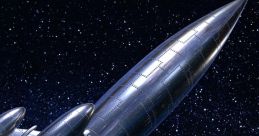 Futuristic Silverback Rocketship soaring through a starry cosmos, showcasing sleek design and glowing engines.