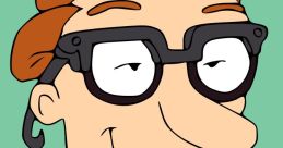 Drew Pickles, a cheerful animated character with glasses, sporting bright hair and a playful expression against a green background.