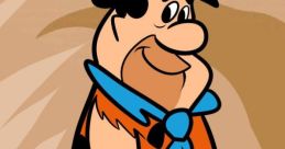 Fred Flintstone, the iconic cartoon character, smiling in his signature orange caveman outfit with a blue tie.